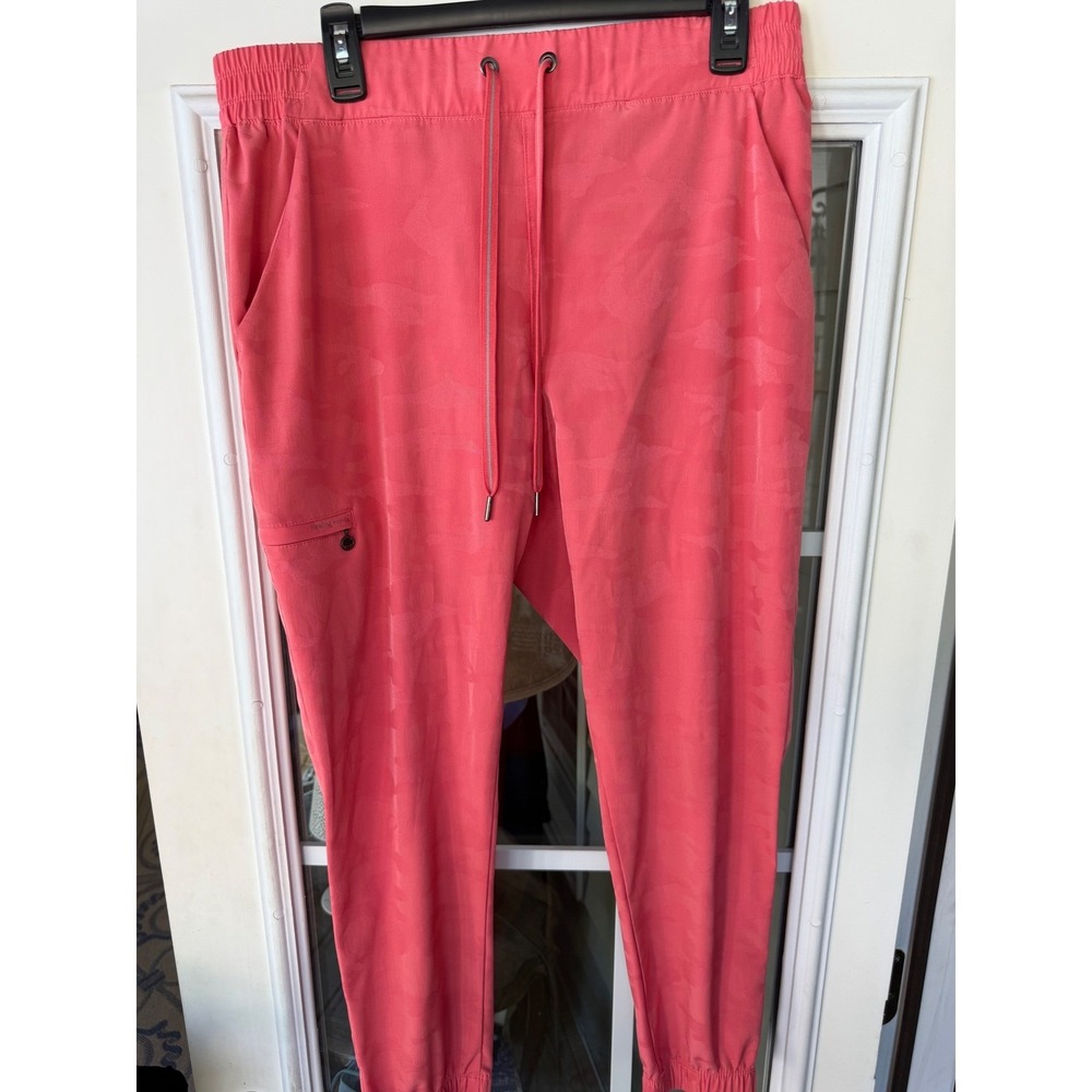 Healing Hands Purple Label Tate jogger scrub pants LP French rose camo nurse dr